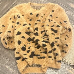Leopard Print Fuzzy Sweater